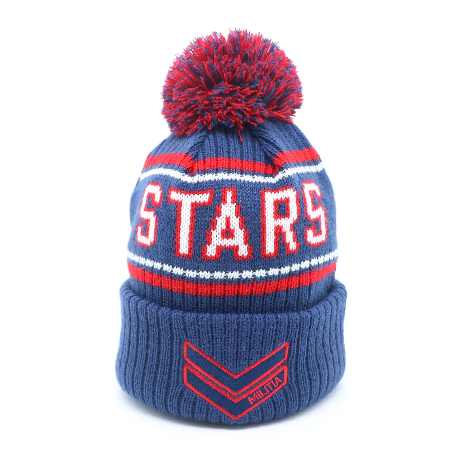 Custom Sport Men Womens Winter Hats 2023, High Quality Thick Wool Lining Pom Pom Beanies Manufacturers