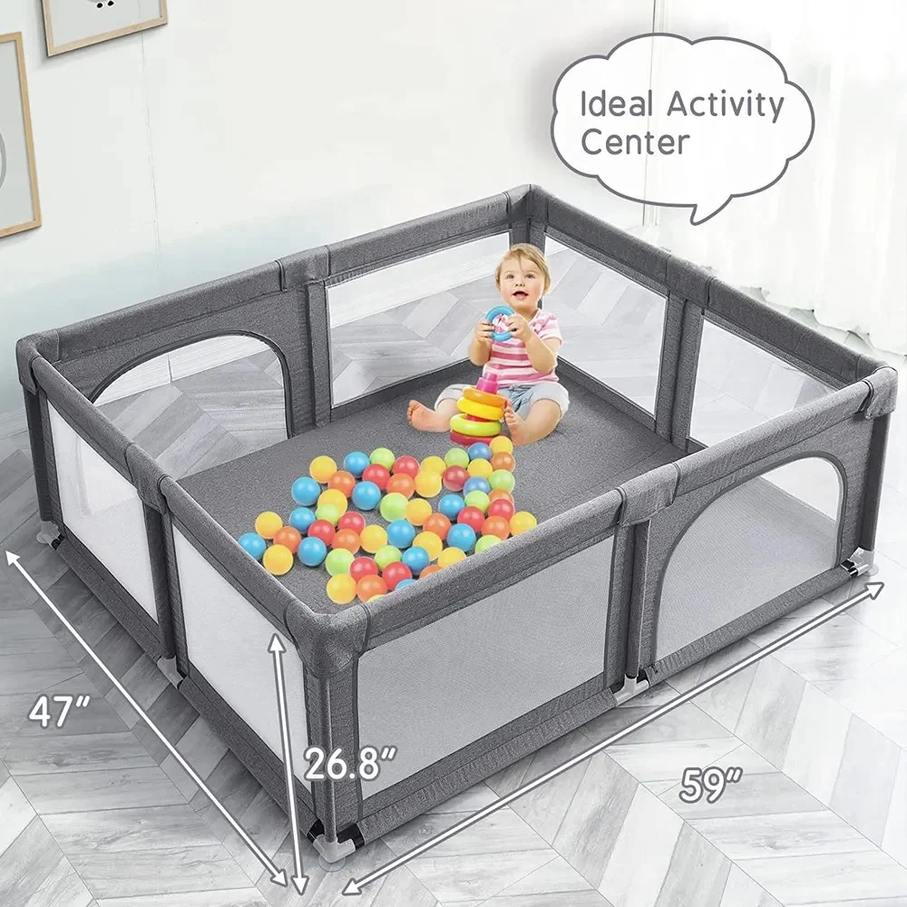 Corrales Para Bebes indoor living room play fence toddlers portable foldable easy assemble extend baby playpens with gate