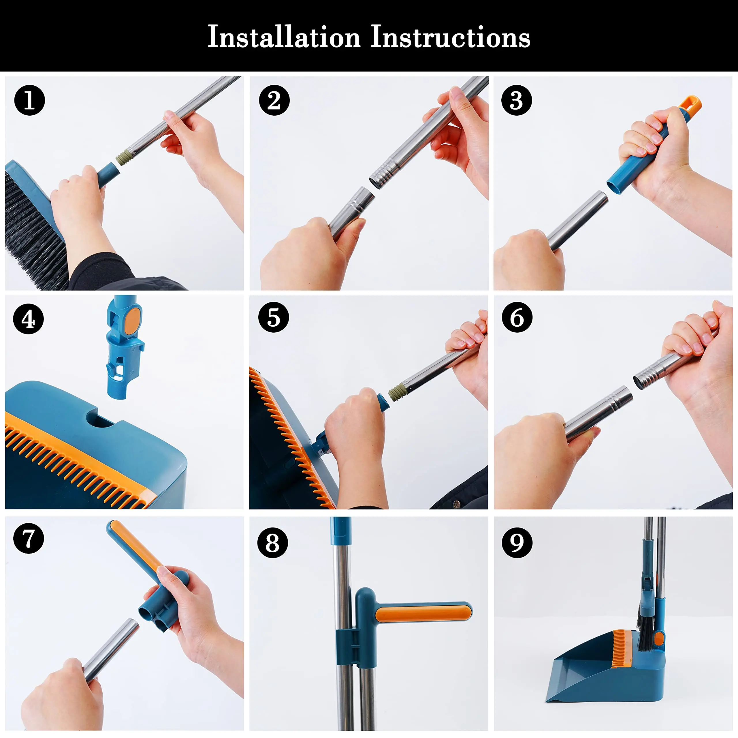 High-end Bathroom Water Wiper To Sweep Magic Brush Garbage Squeegee Home Cleaning Products Broom and Scoop Set Folding Dustpan