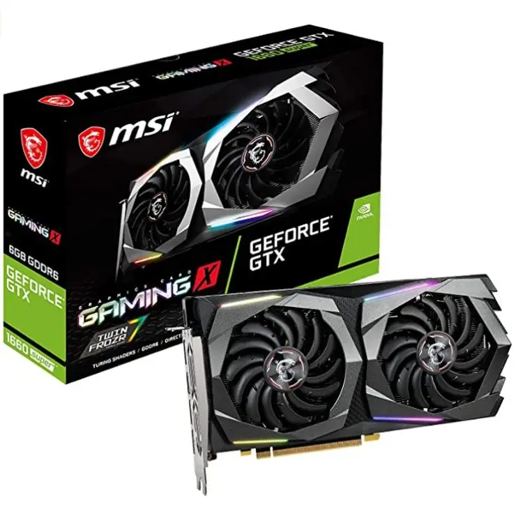 Прямая продажа с завода бывший в употреблении графический процессор GTX1660S 2060S MSI GeForce GTX1660 SUPER 6 ГБ GDDR6 графическая карта для игр