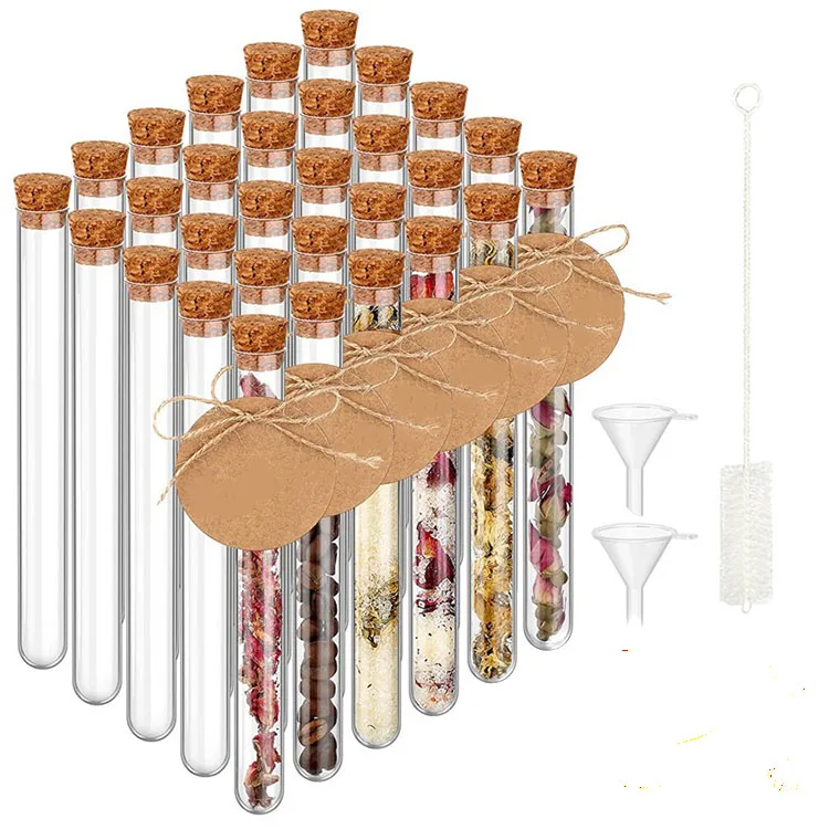 Wholesale Customize 15*100mm clear PS plastic test tube with cork