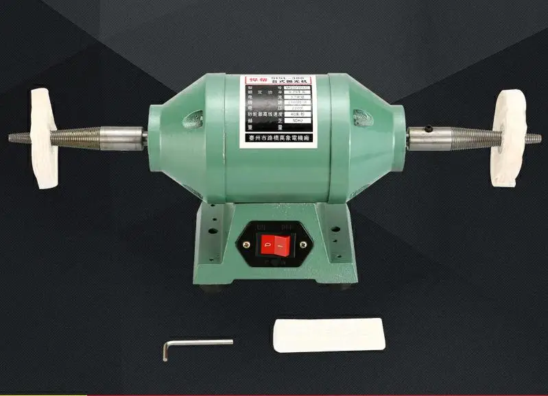  Double Head Sand Belt Polishing Machine Bench Grinder Stainless Steel And