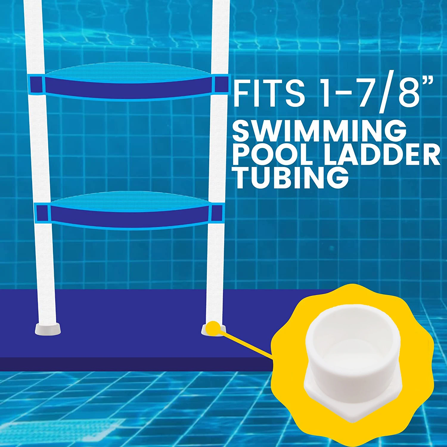 Useful White Black Color 1.9in Safety Guard Swimming Pool Accessories Plug Ladder Rubber Stopper Bumpers Cap