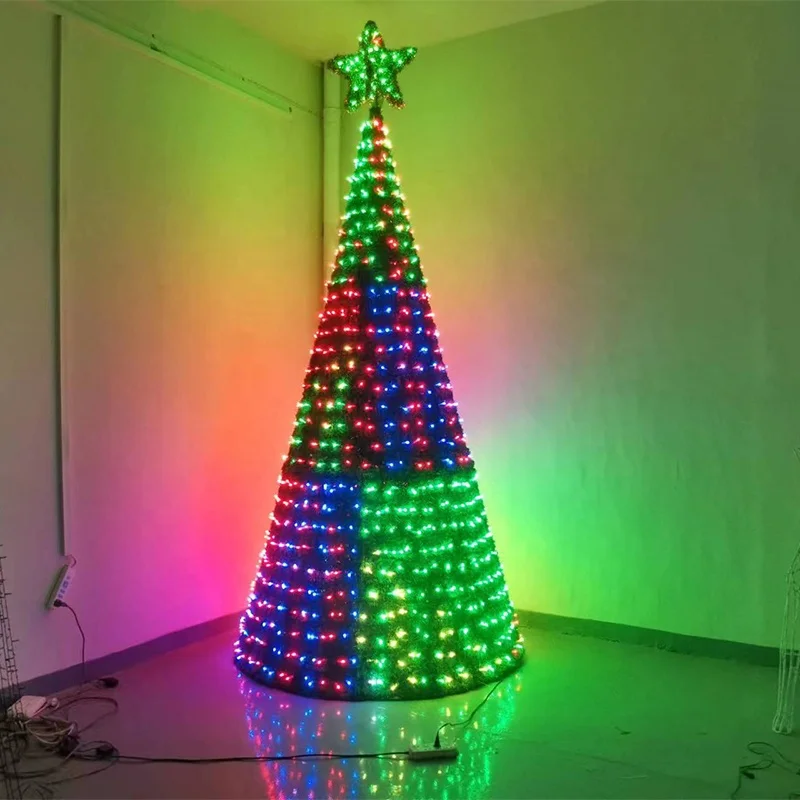 Custom Size 10ft 13ft 16ft 20ft 30ft 50ft Led Program 3D giant Outdoor Christmas Tree Motif  Light with LED Lights Customized
