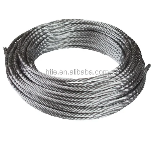 
 Оцинкованный стальной трос 6 мм 6x19 + fc 7x19  