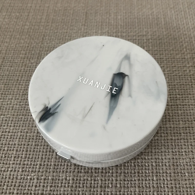 Round Fashion Marble Contact Lens Case, Portable Contact Lens Box Kit with Mirror