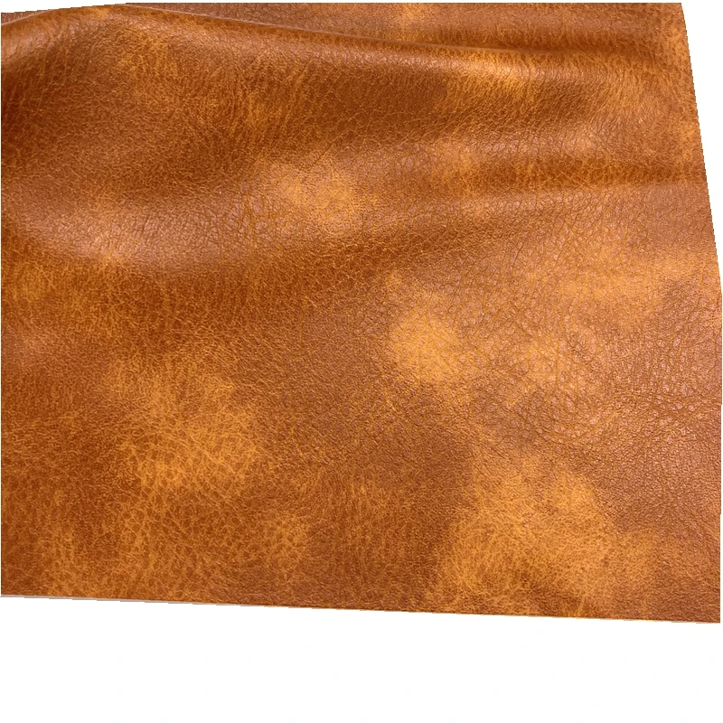 Factory Outlet Two Tone Color Embossed PVC Synthetic Leather Roll for Sofa and Polyester Leather double brush Backing