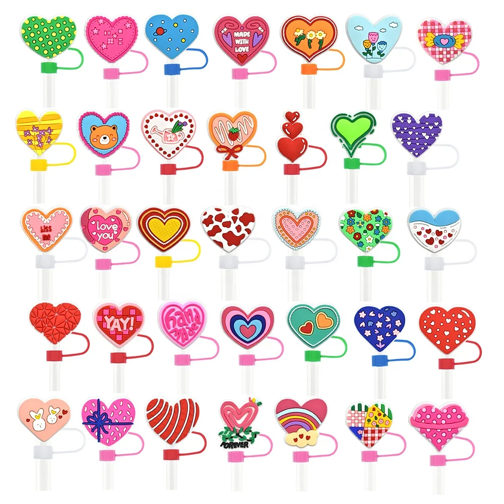 new arrival 8mm valentine straw topper valentines day straw toppers tips cover in stock tumbler straw topper decoration