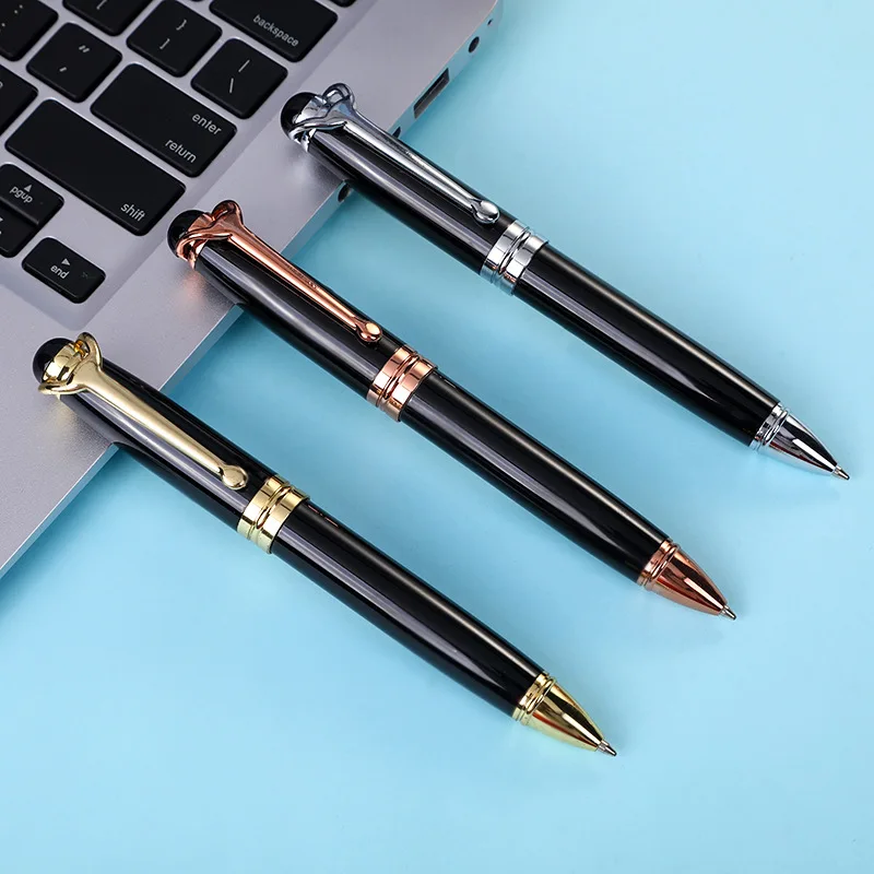 stock high quality metal   sign customer custom  engraved stamp projector ballpoint  pens with print logo