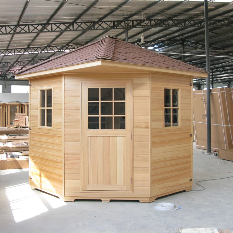 Outdoor Steam Traditional Wooden Bath house Sauna Room Maison with Sauna Accessories