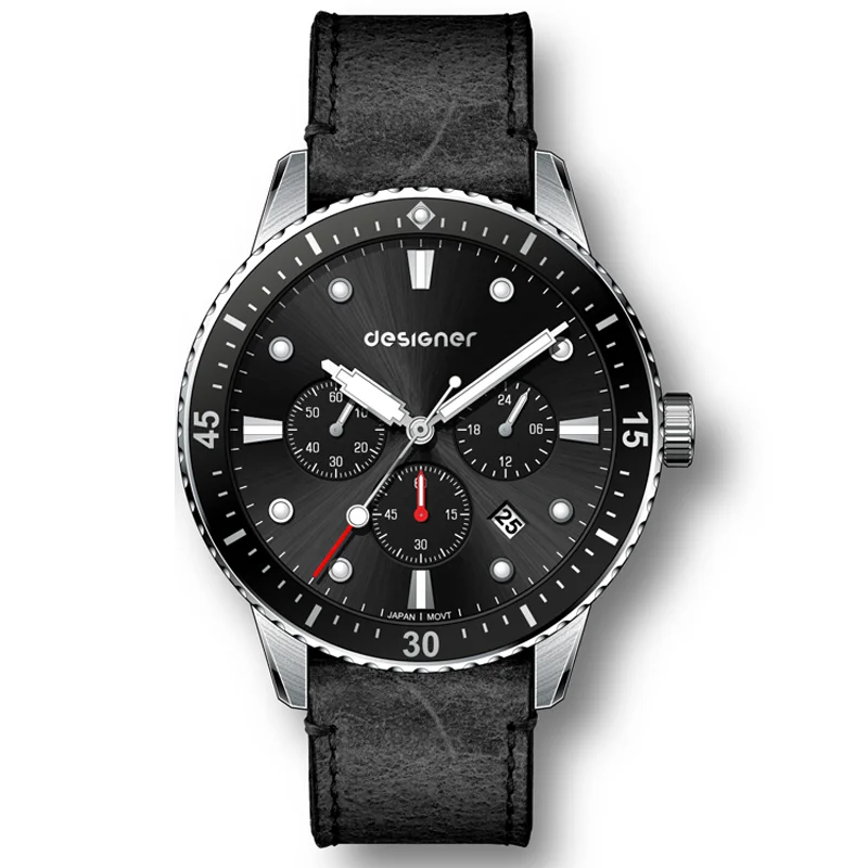 OEM  stainless steel bracelet  luminous watch hand automatic date chronograph watch