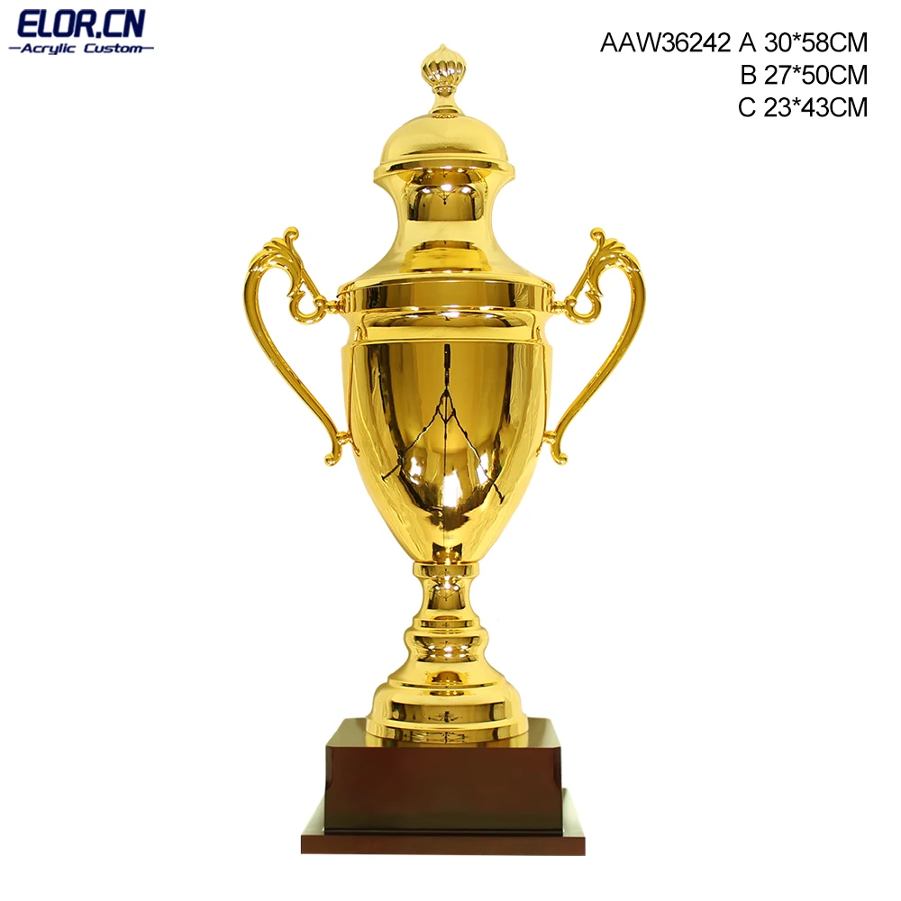 Elor Factory Wholesale Metal Trophy Award With Square Base ABC sizes Options For Adults And Children