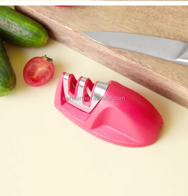 Hot selling good quality kitchen tools quick mini knife sharpener Stainless steel 2-stage knife sharpener for Kitchen