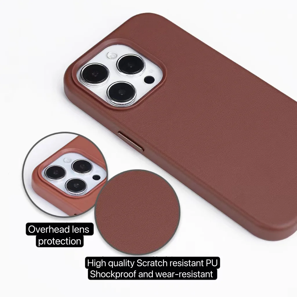 Leyi wholesale magnetic wireless charging for Mag safe back cover cell mobile PU leather phone case for iphone 14 pro max plus