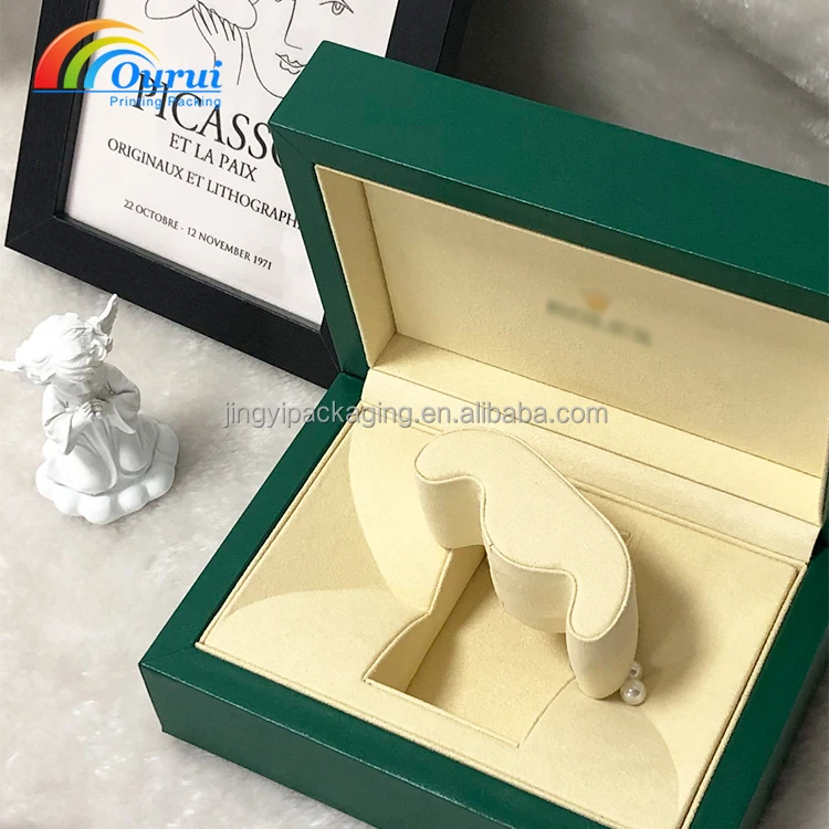 R logo green PU Watch Package Box Luxury brand Gift top version watch case With accessory certificates and bags