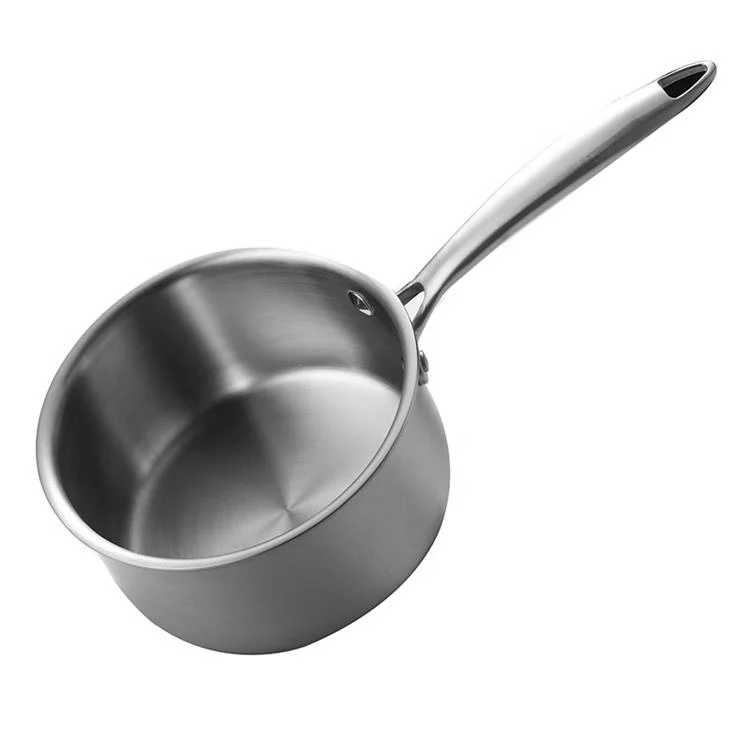 Chinese factory direct sale stainless steel soup pot cooker milk pot with anti-scalding single handle cooking