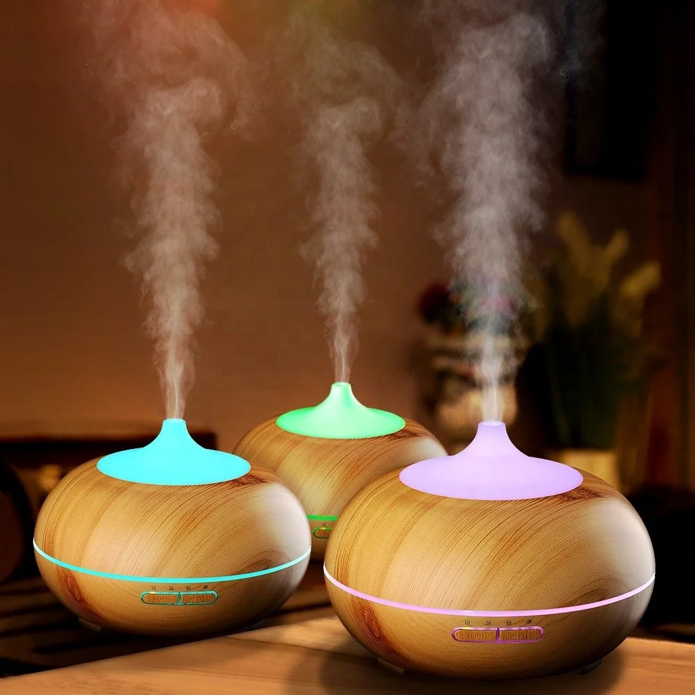 SOICARE 300ml wood grain ultrasonic oil diffuser base aromatherapy humidifier