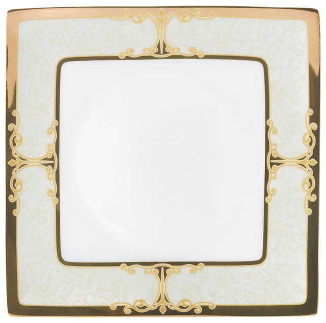 Hot Sale Arab Pakistan Household Gold Rim Bone China Square Luxury Tableware 68 Pcs Dinnerware Sets For Table