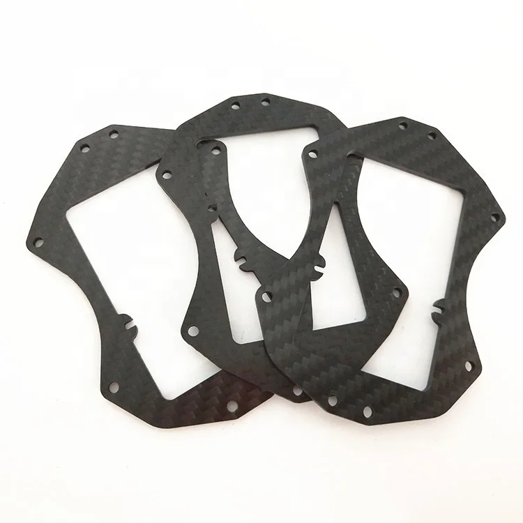 Customized Carbon Fiber Sheet Composite Accessories Parts Shape Cut With Laser Cutting Machine