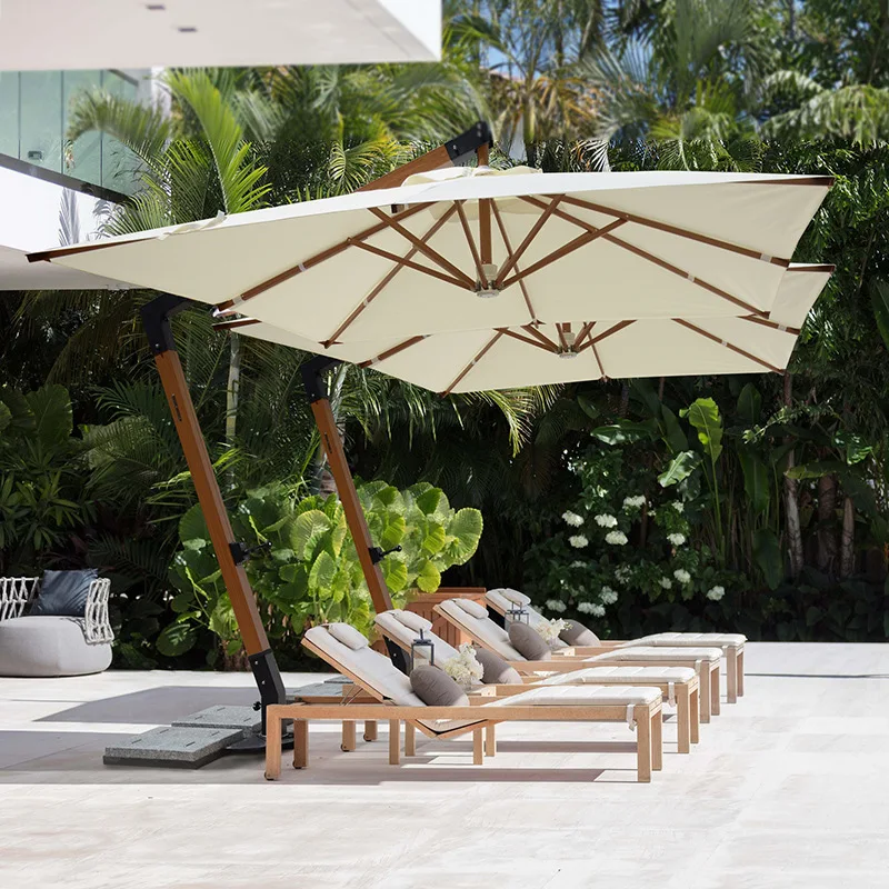 Aluminum cantilever patio custom commercial design parasol crank side pole garden sun patio beach outdoor umbrella