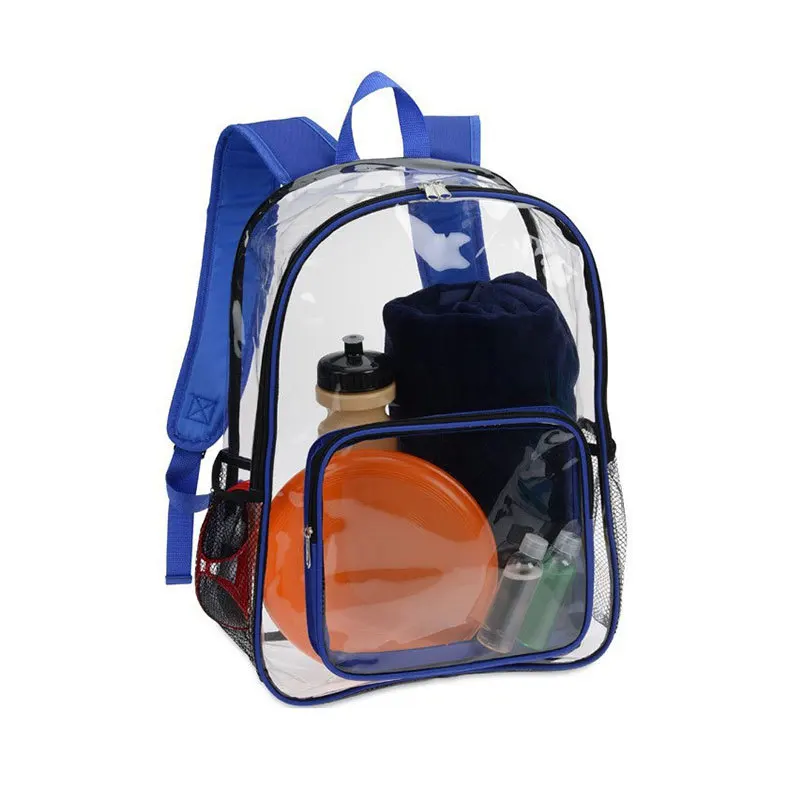 Plastic waterproof transparent backpacks large capacity simple pvc bag