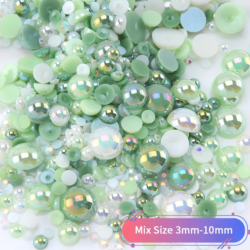 QIYI Wholesale Flatback Pearl 26 Colors Mix size Flatback For Craft