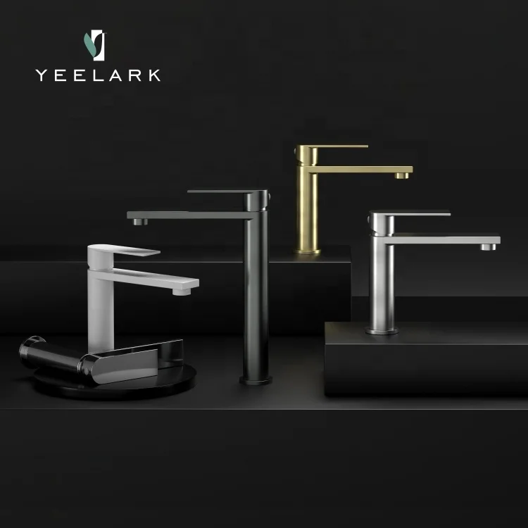 Chinese Latest Style CUPC 304 Stainless Steel Single Handle Brushed Chrome Countertop Washing Mixer Basin Faucet Bathroom Taps