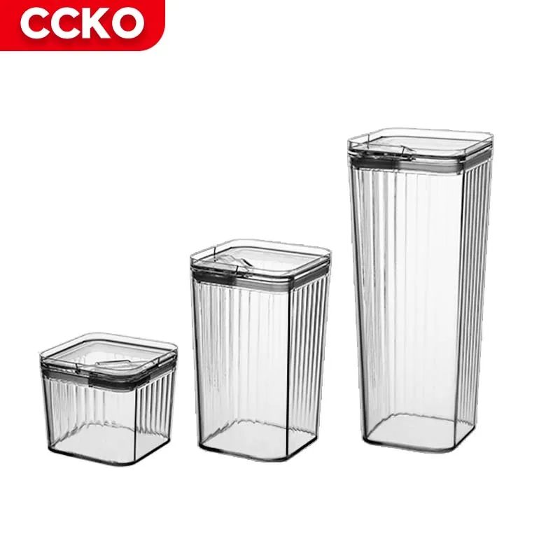 White Green 0.7L Airtight Plastic Food Storage Containers Set With Lids Snacks Cookies Nuts Grains Sugar Tea Sealed Storage Jars