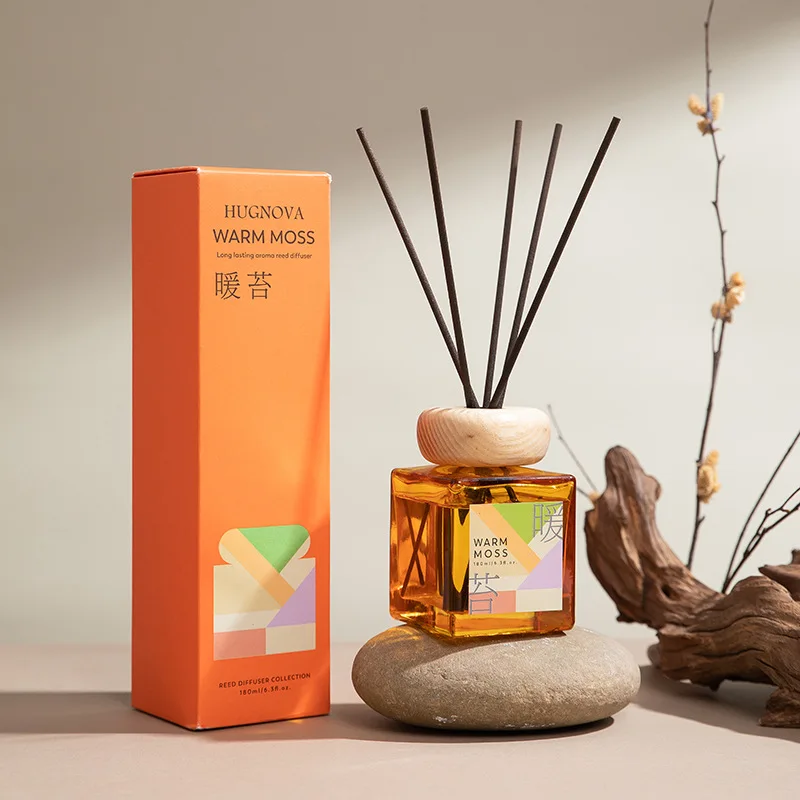 Vintage Square Brown Bottle Dried Flowers Long Lasting Diffuser Essential Oil Wholesale Air Freshener