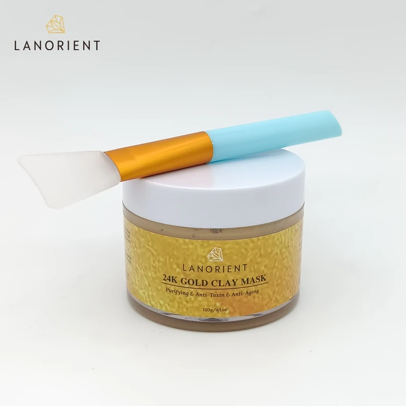 Органические чистка лица маска для ухода за кожей Очищающий анти-токсин анти-старения с покрытыем цвета чистого 24 каратного золота глиняные маски
