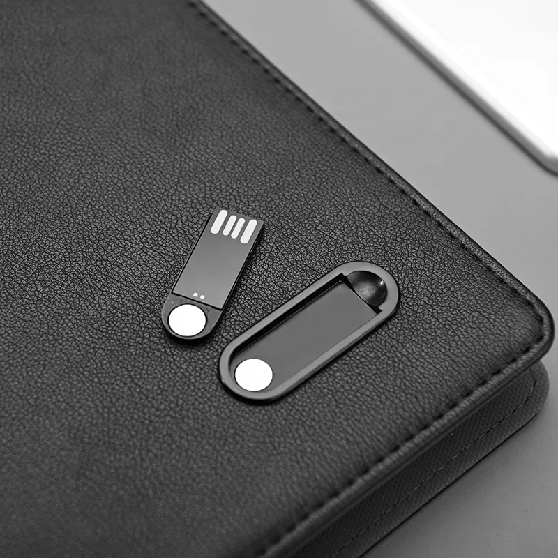 
Hot Selling Hardcover Blank Notebook Organizer With Wireless Power Bank And Usb 