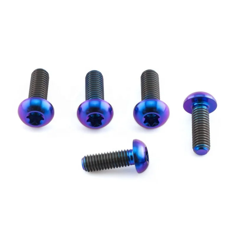 Titanium Bolt Anodized Titanium Head Alloy Colored  Titanium M3 Colorful Button Head Bolts/Screws