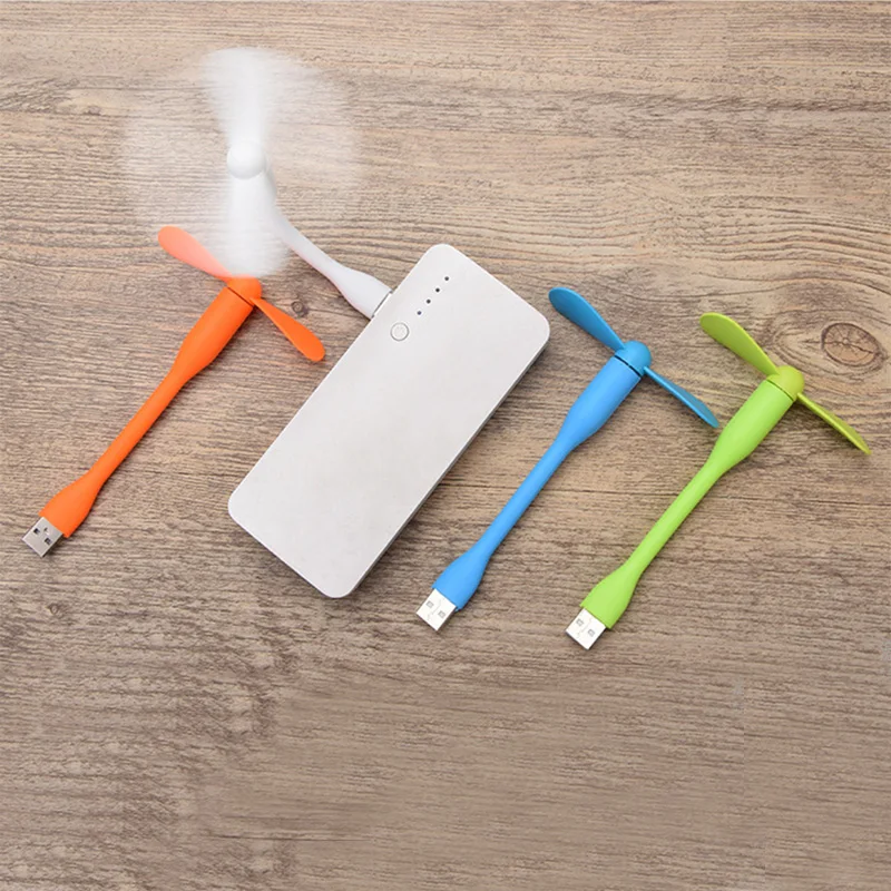 wholesale Custom Logo Print USB Fan Flexible portable removable USB Mini Fan For all Power Supply USB Output