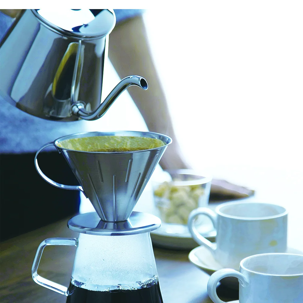 Japanese High Quality Enameled Cone Shaped Pour Over Coffee Dripper