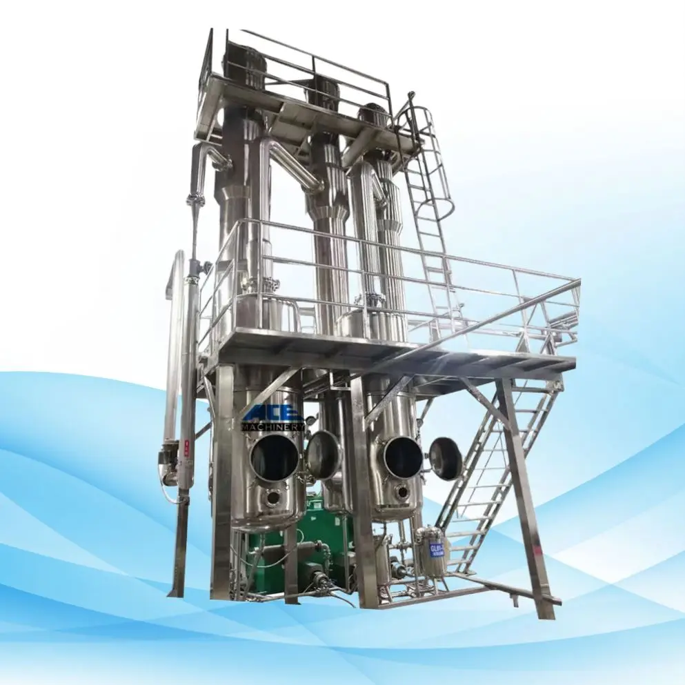 Vacuum Falling Film Crystalizer Milk Industrial Single Double Multi Effect Evaporator