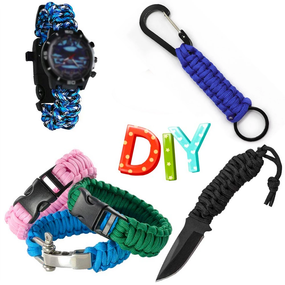 100FT/Pack Stock Outdoor Camping Survival Emergency 4mm Type III 7 Strand Core Paracord  Cord Lanyard Rope
