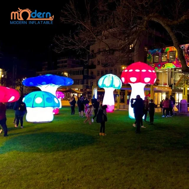 large inflatable mushroom model led lighting decoration props for party