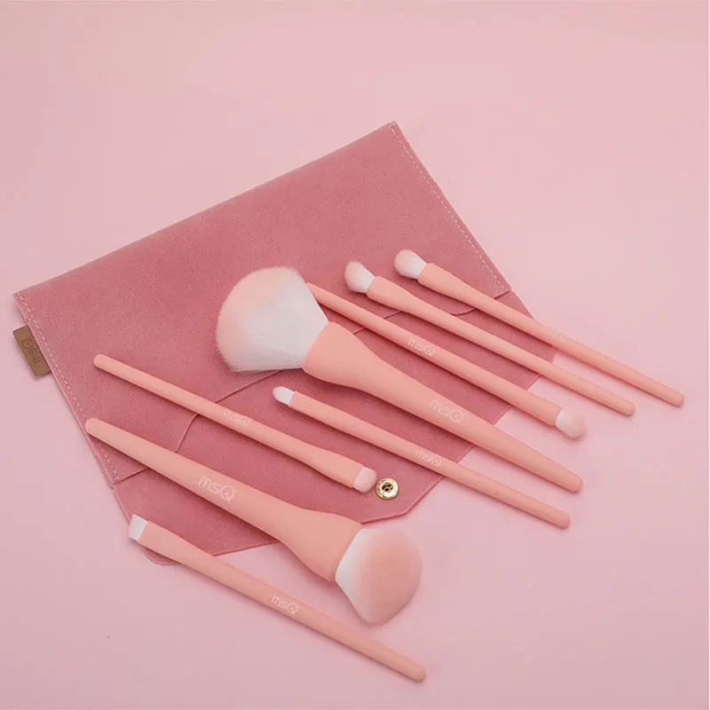 MSQ 8pcs candy house makeup brush set daily makeup brushes private label colorful Cosmetic Tool With Bag