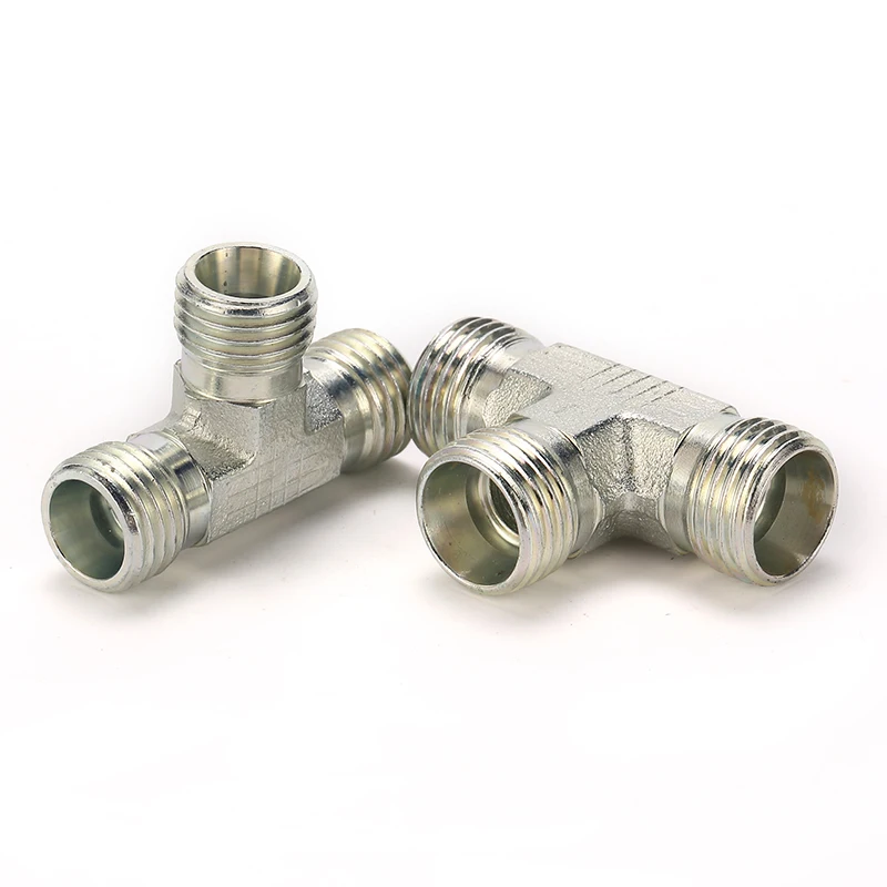 high quality metric male thread carbon steel/brass tee pipe fitting