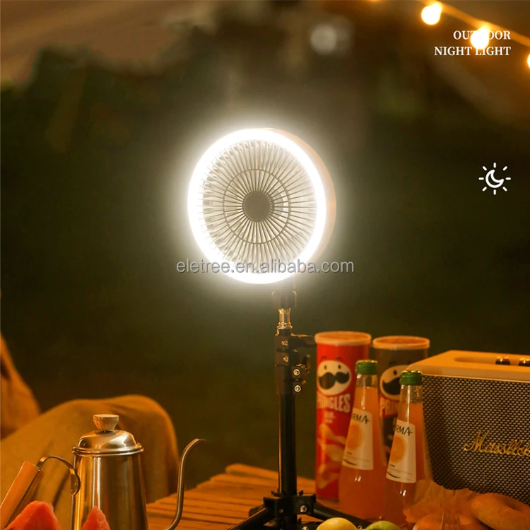 Outdoor 1200Mah Flexible Clip Fan Travel Camping Light Tent Lantern Fan Usb Mini Portable Rechargeable Stand Tripod Fan
