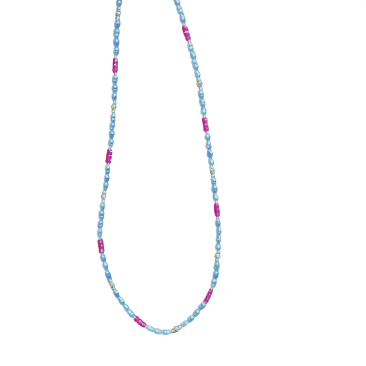 Колье из бисера с рубиновым жемчугом 18 карат в этническом стиле