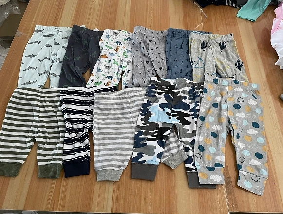 Wholesale baby pants 100% cotton cartoon stripe printing color pants newborn baby gift set 0-12M baby clothing