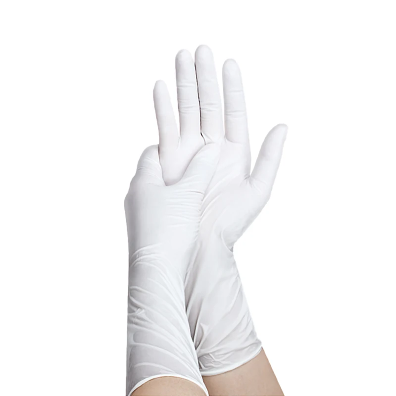 Manufacturer Industrial Cleanroom Work 12inch White Disposable Powder Free Nitrile Gloves