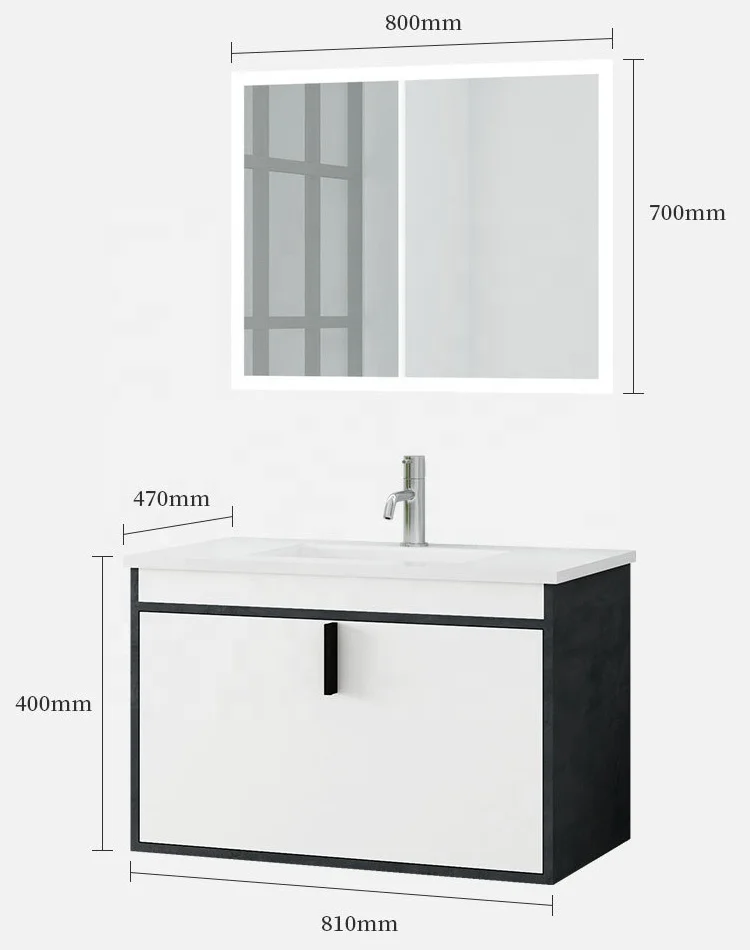 Knock-Down White Lacquer Wall Hung Plywood Bathroom Design Vanity Cabinet