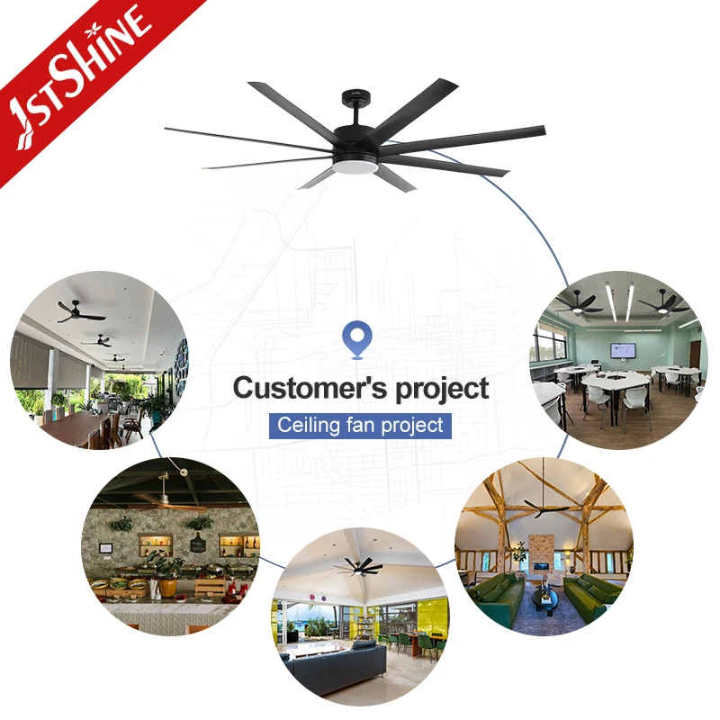 1stshine Ceiling Fan with Light Reversible DC Motor High Airflow Industrial LED Ceiling Fan with Remote Control