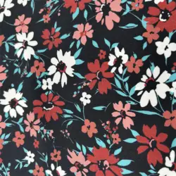 Print dobby fabric crepe fabric recycled polyester chiffon fabric flower for dresses clothing
