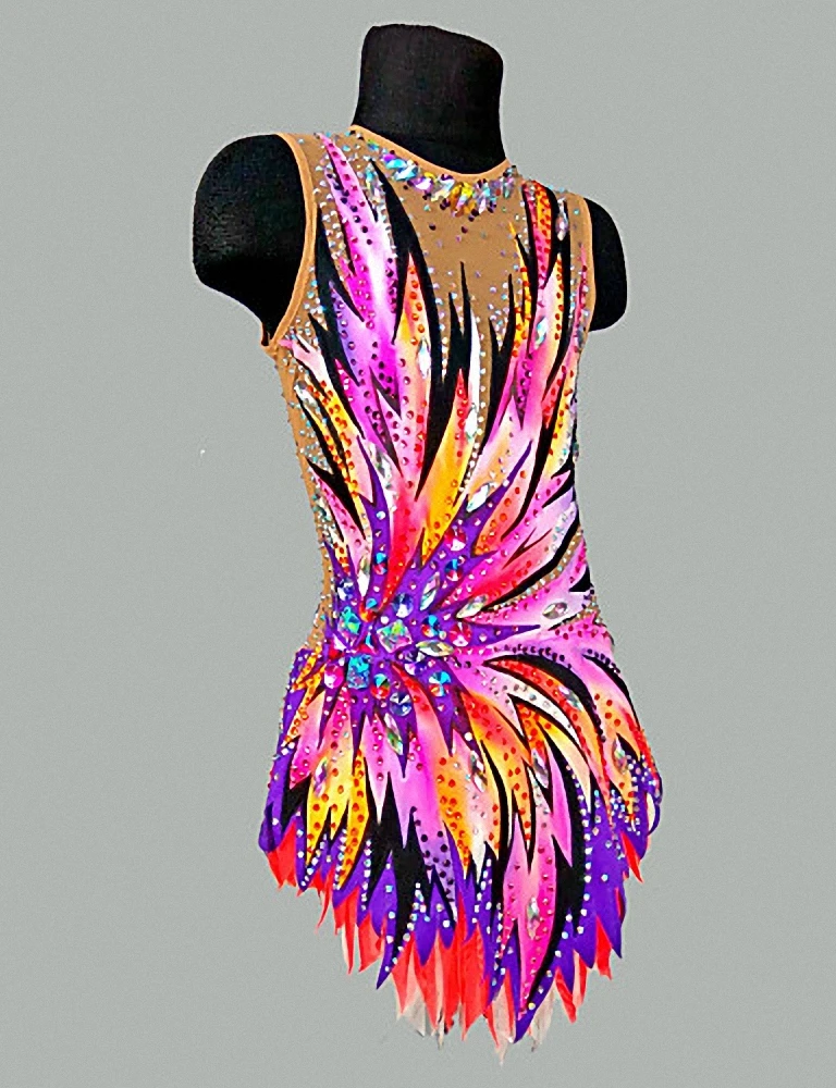 LIUHUO Gymnastics leotards women girls ballroom dance dresses Ice Skating Rhythmic Gymnastics Figure