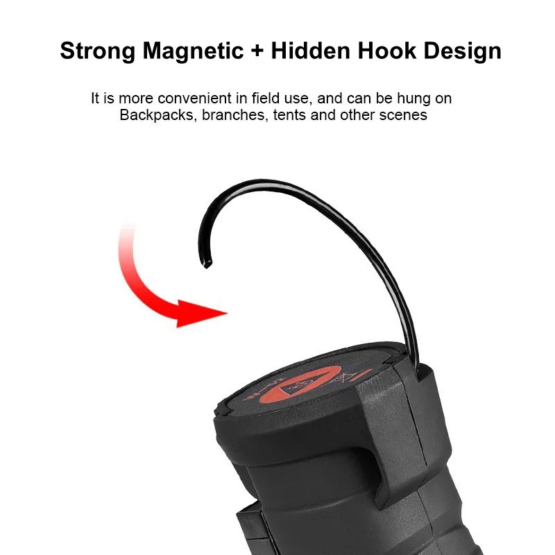 LED Work Light Foldable Charging Magnet Outdoor Auto Flashlight With Hook COB Multifunctional Car Maintenance Light