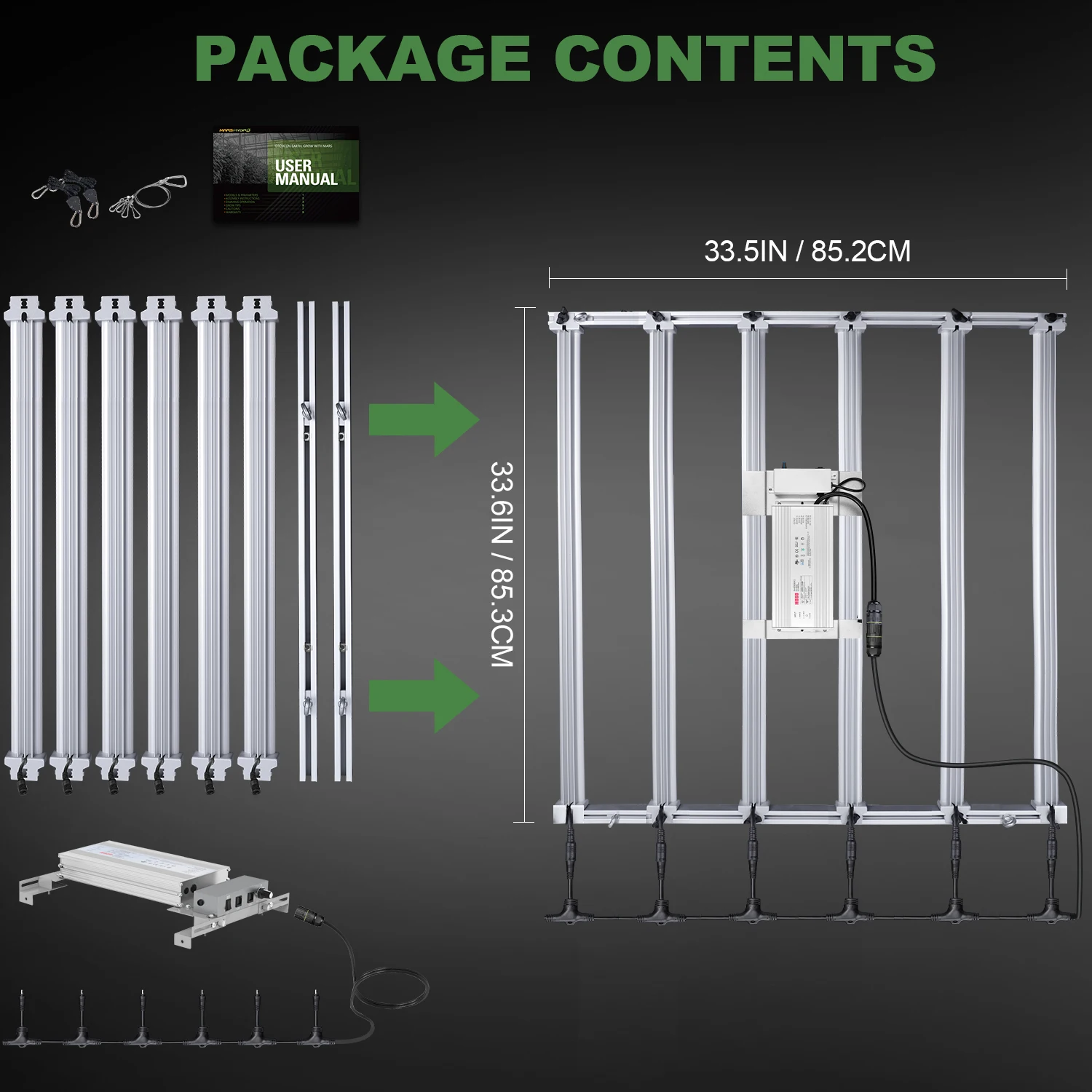 MarsHydro 4x4ft FC-E4800 Grow Light Full Spectrum UV IR Movable LED Bar Commercial Grow Light Dimmable Led Grow Lights