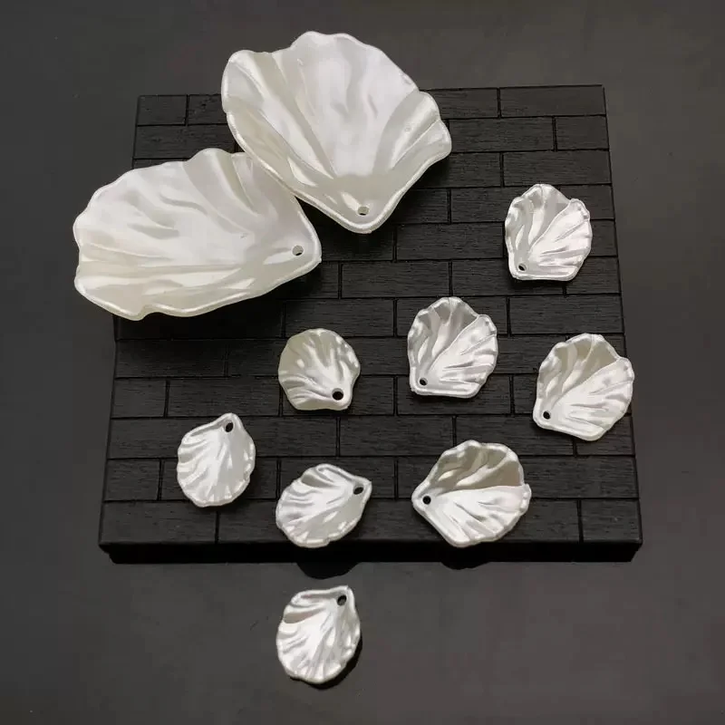 Wholesale shell peony flower pearl color acrylic leaves for jewelry making